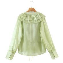 Load image into Gallery viewer, Summer Loose Slimming Niche Overlay Ruffled Long Sleeve