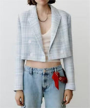 Load image into Gallery viewer, Autumn Casual Women Texture Double Breasted Short Blazer