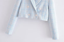 Load image into Gallery viewer, Autumn Casual Women Texture Double Breasted Short Blazer