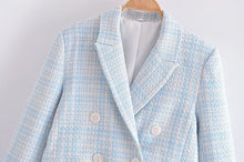 Load image into Gallery viewer, Autumn Casual Women Texture Double Breasted Short Blazer