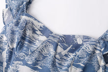 Load image into Gallery viewer, Women Ruffled Shoulder Strap Slim Fit Slimming Split Strap Dress