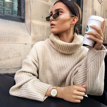 Load image into Gallery viewer, High Collar Loose Long Sleeve Autumn Winter Internet Women Clothing Top Sweater