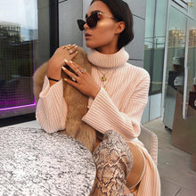 Load image into Gallery viewer, High Collar Loose Long Sleeve Autumn Winter Internet Women Clothing Top Sweater