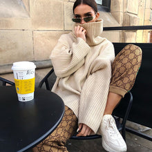 Load image into Gallery viewer, High Collar Loose Long Sleeve Autumn Winter Internet Women Clothing Top Sweater