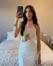Load image into Gallery viewer, Dress Sexy Floral Stitched Backless Halter Strap Hip
