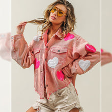 Load image into Gallery viewer, Popular Valentine Love Sequined Jacket Frayed Corduroy Coat