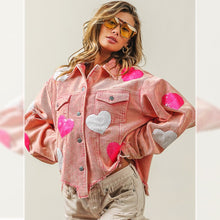Load image into Gallery viewer, Popular Valentine Love Sequined Jacket Frayed Corduroy Coat