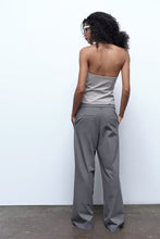 Load image into Gallery viewer, Summer French Minority Stitching Contrast Color Halter Sleeveless Backless Top Women