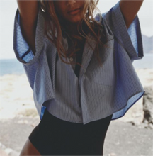 Load image into Gallery viewer, Summer Loose Short Pocket Decorative Poplin Shirt