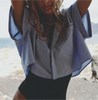 Summer Loose Short Pocket Decorative Poplin Shirt