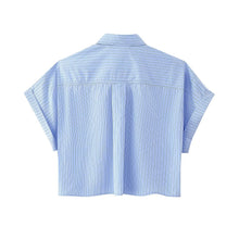 Load image into Gallery viewer, Summer Loose Short Pocket Decorative Poplin Shirt