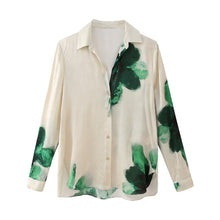 Load image into Gallery viewer, High End Gradient Printing Dyeing Faux Silk Shirt Top Women Spring Fashionable Chiffon Niche Long Sleeve Shirt