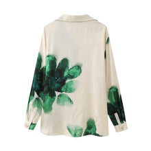 Load image into Gallery viewer, High End Gradient Printing Dyeing Faux Silk Shirt Top Women Spring Fashionable Chiffon Niche Long Sleeve Shirt
