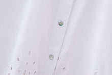 Load image into Gallery viewer, Women Clothing French Hollow Out Cutout Embroidery Short Shirt