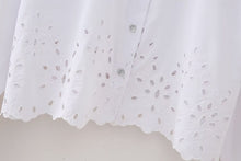 Load image into Gallery viewer, Women Clothing French Hollow Out Cutout Embroidery Short Shirt