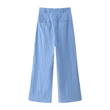 Load image into Gallery viewer, Summer Women Slim Fit Pleated Oblique Shoulder Tops Casual Trousers Suit