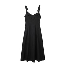 Load image into Gallery viewer, Spring Women Clothing Simple Linen Shoulder Strap Length Dress
