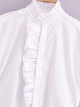 Load image into Gallery viewer, Women Solid Color Pleated Poplin Sleeveless Shirt