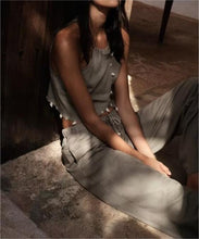 Load image into Gallery viewer, Summer Women Shell Decoration Top Shell Decoration Wide Leg Drawstring Trousers Suit