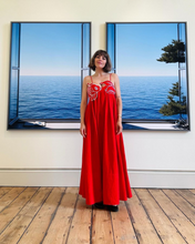 Load image into Gallery viewer, Summer Women Clothing Casual Simple Red Embroidery Sling Maxi Dress