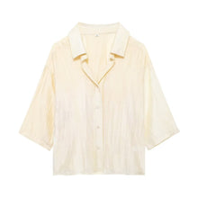 Load image into Gallery viewer, Women Clothing Summer Jacquard Loose Fitting Shirt Jacquard Pants Suit