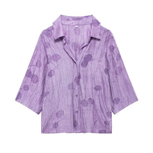 Load image into Gallery viewer, Women Clothing Summer Jacquard Loose Fitting Shirt Jacquard Pants Suit
