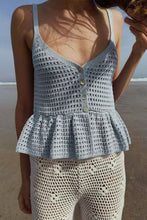 Load image into Gallery viewer, Women Solid Color Loose Casual Spaghetti Straps Knitted Short Top