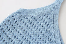 Load image into Gallery viewer, Women Solid Color Loose Casual Spaghetti Straps Knitted Short Top