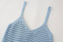 Load image into Gallery viewer, Women Solid Color Loose Casual Spaghetti Straps Knitted Short Top