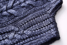 Load image into Gallery viewer, Women Clothing Winter Eight Strand Knitted Metallic Stand Collar Casual Knitted Vest Jacket
