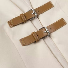 Load image into Gallery viewer, Spring Strap Decoration Soft Coat V Neck Elegant Sexy Metal Buckle Cardigan