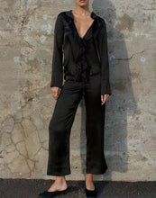 Load image into Gallery viewer, Autumn Women Clothing Double Breasted Vertical Blazer Straight Leg Pants Suit