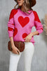 Winter Clothes Women Clothing Peach Heart Valentine Day round Neck Big Love Sweater for Women
