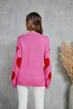 Load image into Gallery viewer, Winter Clothes Women Clothing Peach Heart Valentine Day round Neck Big Love Sweater for Women