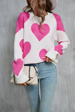 Load image into Gallery viewer, Winter Clothes Women Clothing Peach Heart Valentine Day round Neck Big Love Sweater for Women
