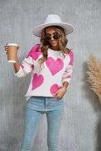 Load image into Gallery viewer, Winter Clothes Women Clothing Peach Heart Valentine Day round Neck Big Love Sweater for Women