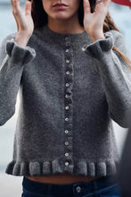 Load image into Gallery viewer, Autumn Women Clothing Laminated Decoration Knitted Cardigan Sweater