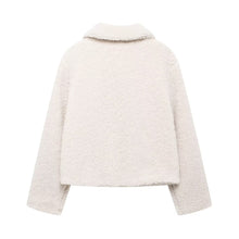 Load image into Gallery viewer, Women Casual Polo Collar Artificial Fur Sheepskin Short Coat