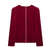 Load image into Gallery viewer, Women Clothing Autumn Winter Lantern Sleeve Square Collar Top Pleated Skirt