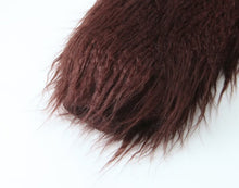 Load image into Gallery viewer, Women Stand Collar Cardigan Fur Effect Knitted Coat
