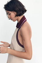 Load image into Gallery viewer, Women Clothing Autumn Design Stitching Bow Hanging Collar Dress