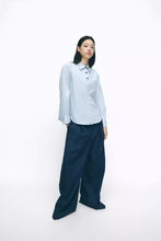 Load image into Gallery viewer, Women Clothing Spring Street Stitching Button Decoration Poplin Shirt