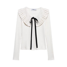 Load image into Gallery viewer, Ruffled Bow Lace up Knitted Cardigan Women Sexy Spring French Lady Temperamental