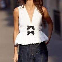 Load image into Gallery viewer, Spring Women Clothing Bowknot Decoration Texture Top