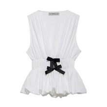 Load image into Gallery viewer, Spring Women Clothing Bowknot Decoration Texture Top