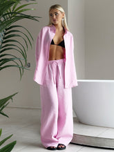 Load image into Gallery viewer, Cotton Casual Two-Piece Set – Loose Shirt and Trousers