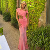 Summer Solid Color Elegant Socialite Pleated Sexy Oblique Shoulder Dress Women