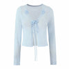 Spring French Vintage Floral Ice Silk Shirt