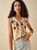 Women Loose Hollowed Lace Cardigan Vest