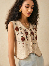 Load image into Gallery viewer, Women Loose Hollowed Lace Cardigan Vest